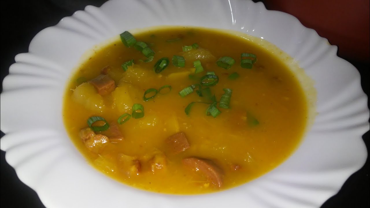 Caldo de Mandioca com Calabresa e Bacon #caldo #caldodemandioca #