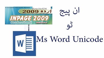 How to Convert Inpage Urdu to Unicode MS Word Urdu