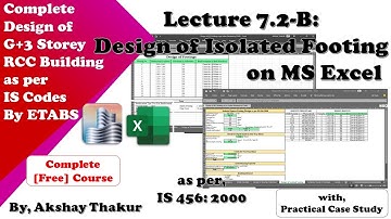 7.2-B Design of Square Isolated Footing w.r.t. ETABS Analysis as per IS 456 with MS Excel Sheet