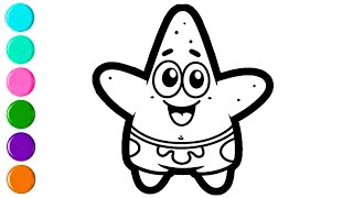 How to Draw Patrick Star Easily | Drawing & Coloring Tutorial for Kids