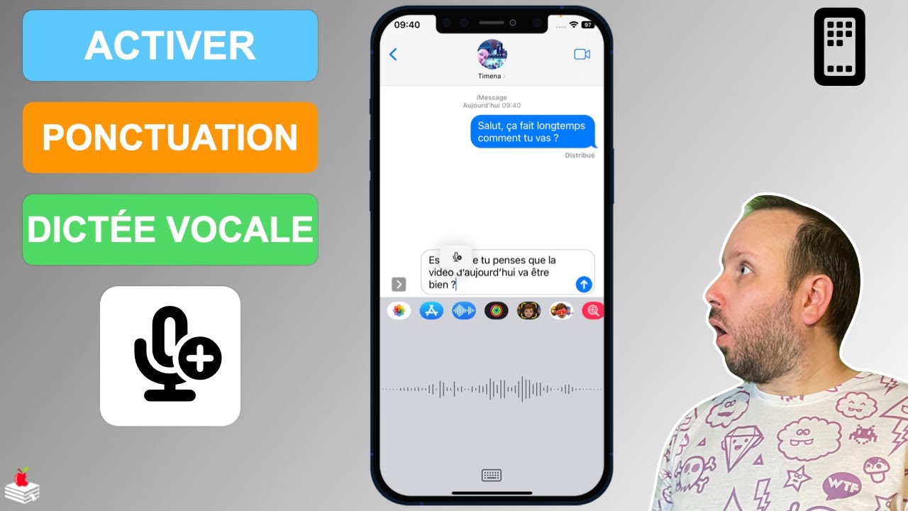 Activer la Ponctuation avec la Dictée Vocale sur iPhone - YouTube