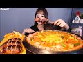 햄치즈 라면사리 듬뿍 가마솥 부대찌개 6인분, 오징어순대 4마리 먹방 Korean mukbang eating show