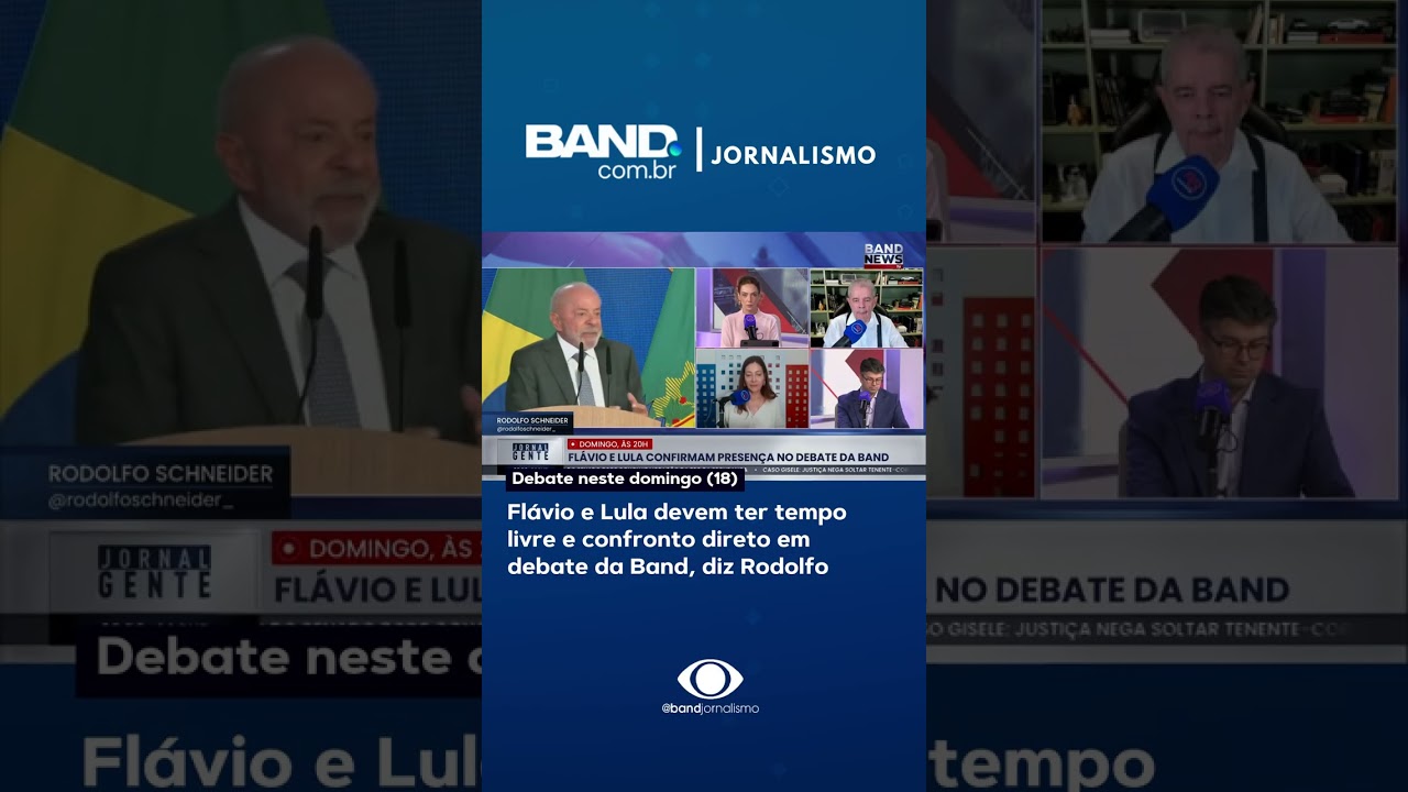 Flávio e Lula devem ter tempo livre e confronto direto em debate da Band, diz Rodolfo Schneider