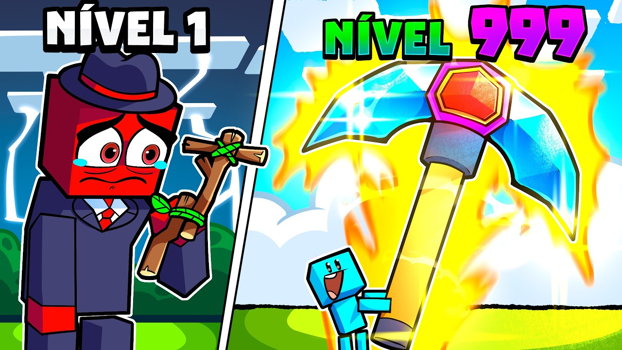 Evolui Minha PICARETA no NÍVEL MÁXIMO no Minecraft!