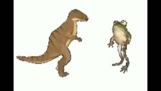 a frog and dinosaur dancing Resimi