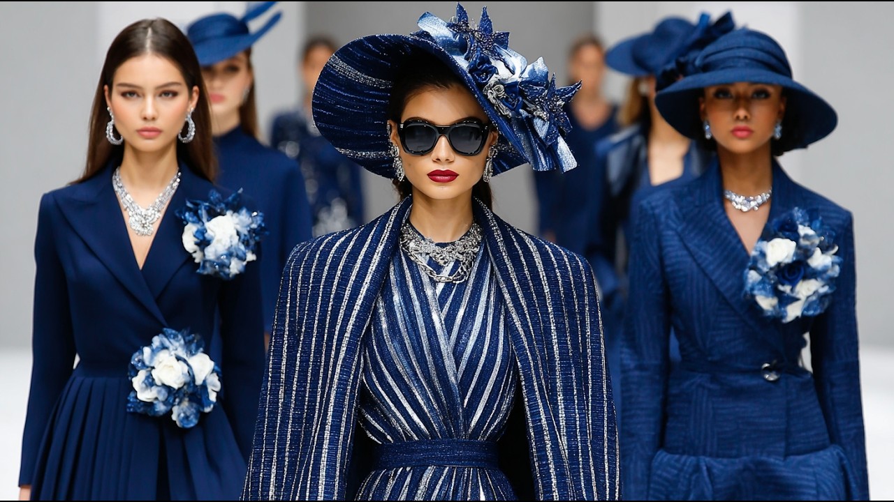 Giorgio Armani SS 2026 | Navy Blue & Soft Silver Elegance for