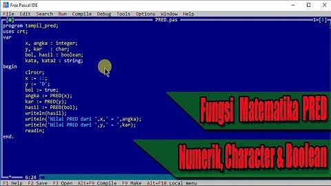 PROGRAM #24 MENGGUNAKAN FUNGSI PRED DALAM PENGOPRASIAN MATEMATIKA PASCAL