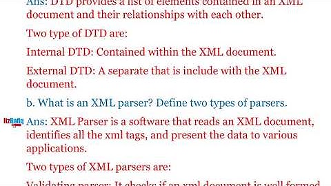 XML - Chapter 5 solved Question Answers - Class 10