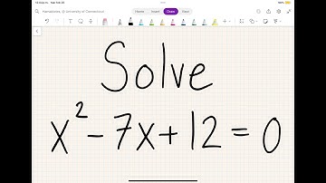 Solve x^2-7x+12=0 either by factoring or using the quadratic formula.