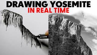 Real Time Landscape Drawing of Every Detail!  MOUNTAINS. Part 1 of 5