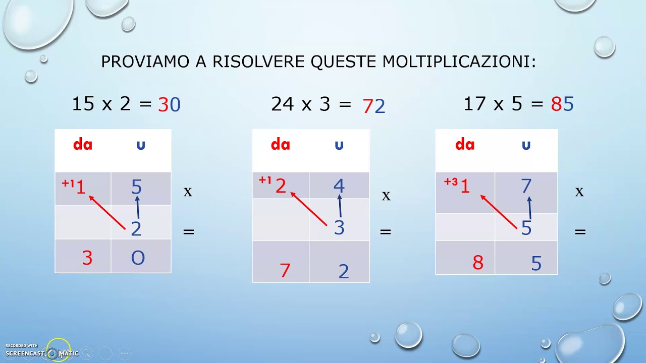 Moltiplicazioni in colonna con il cambio 2 - YouTube