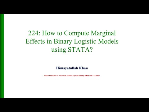 224 How to Compute Marginal Effects in Logit Models using STATA?