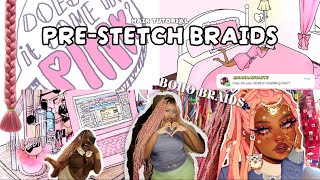 How to Pre-Stretch Braiding Hair - PINK GLITTER (TUTORIAL)