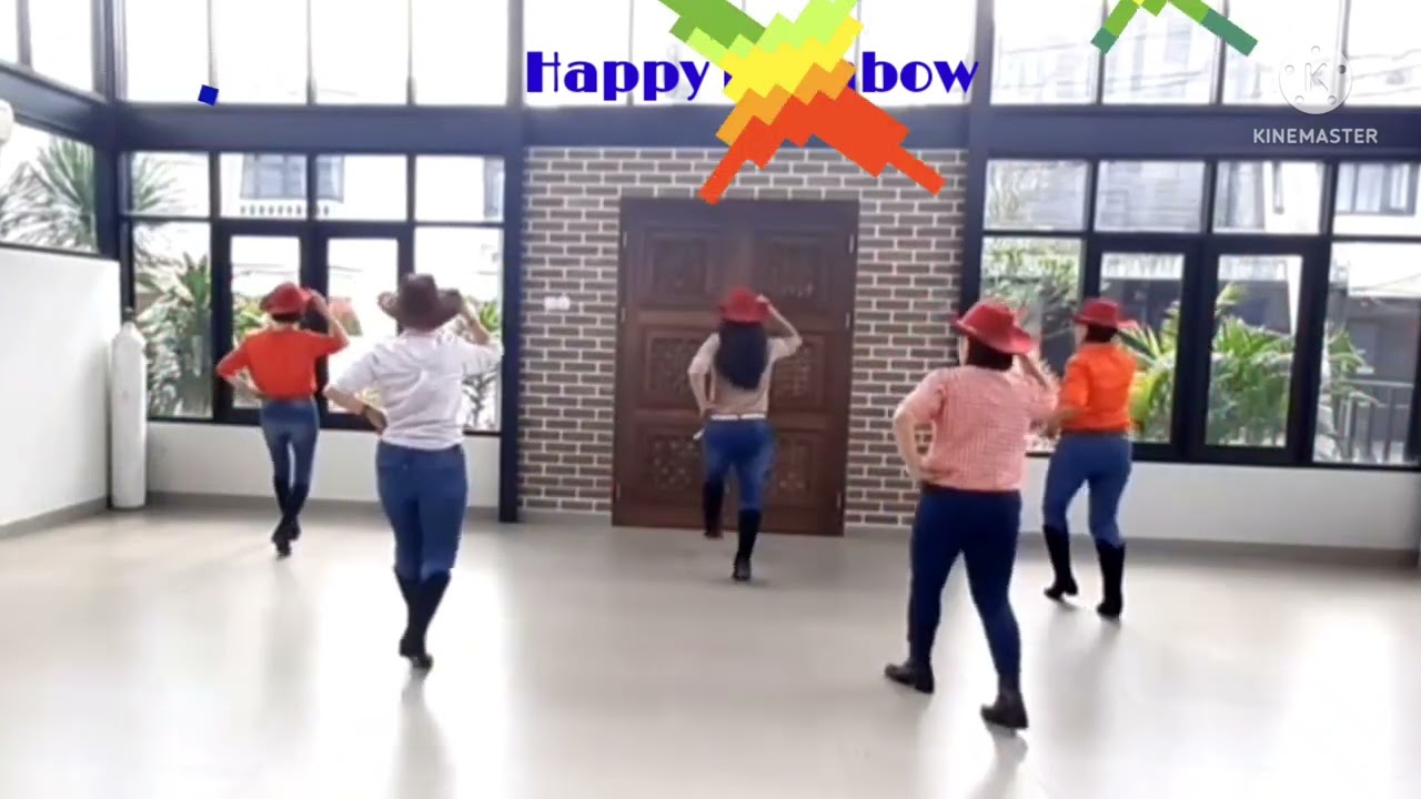 New CowBoy Yodel Line Dance || Demo by Happy Rainbow LD