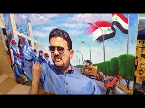 رسم لوحة اكريلك للمهندس عمر دبوس