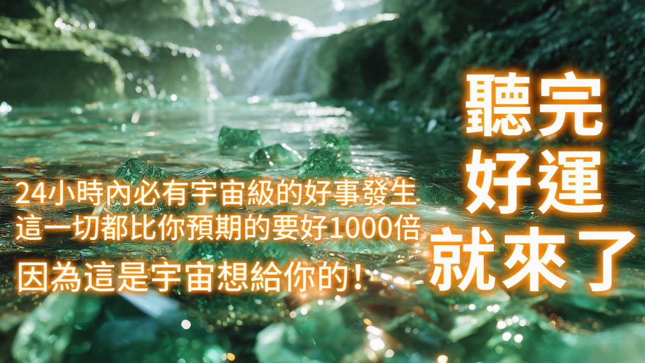 能幫助你轉運的能量，聽完好運就來了⚠️24小時內必有宇宙級的好事發生⚠️正財爆發、偏財不斷、貴人天降，事業飛黃騰達！這一切都比你預期的要好1000倍，因為這是宇宙想給你的！好運調頻 吸引法則音樂