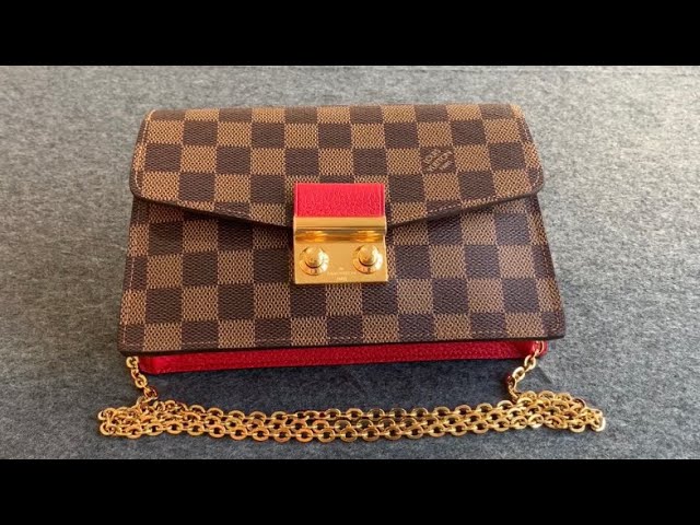 Louis Vuitton Damier Ebene Croisette Chain Wallet