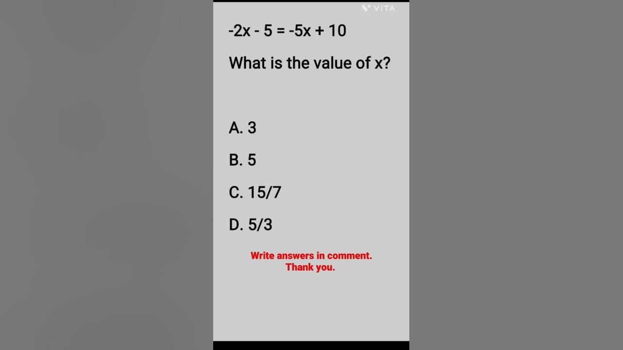 quiz-45-what-is-the-value-of-x-in-2x-5-5x-10-shorts