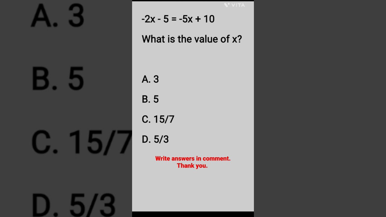 Quiz 45 What Is The Value Of X In 2x 5 5x 10 shorts Quiz 45 What Is The Value Of X In 2x 5 5x 10 shorts