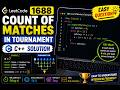 Solved LeetCode 1688 | Count of Matches in Tournament | Easy C++ Solution