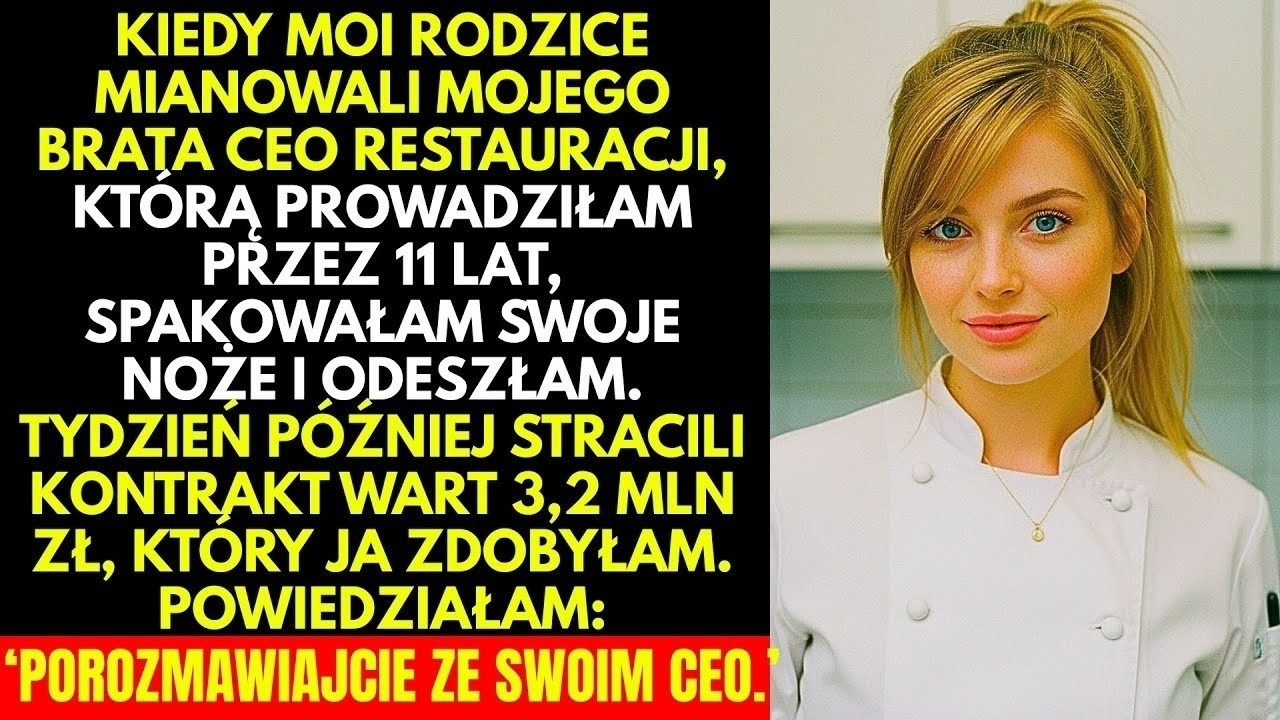 Mój młodszy brat wrócił do domu z dyplomem MBA i rodzice ogłosili, że to on przejmuje naszą restaurację – miejsce, które budowałam przez jedenaście lat, wstając o piątej rano i wkładając w każde...