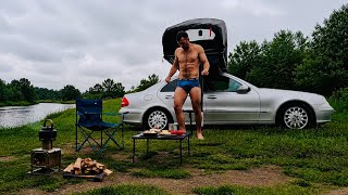Rooftop Tent Camping Cooking Breakfast Outdoors