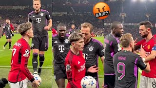 Harry Kane Fight With Garnacho During Manchester United Vs Bayern Munich