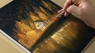 Autumn Lake Painting / Acrylic Painting
