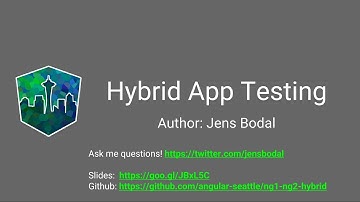 Hybrid Angular/AngularJS Testing with Jens Bodal