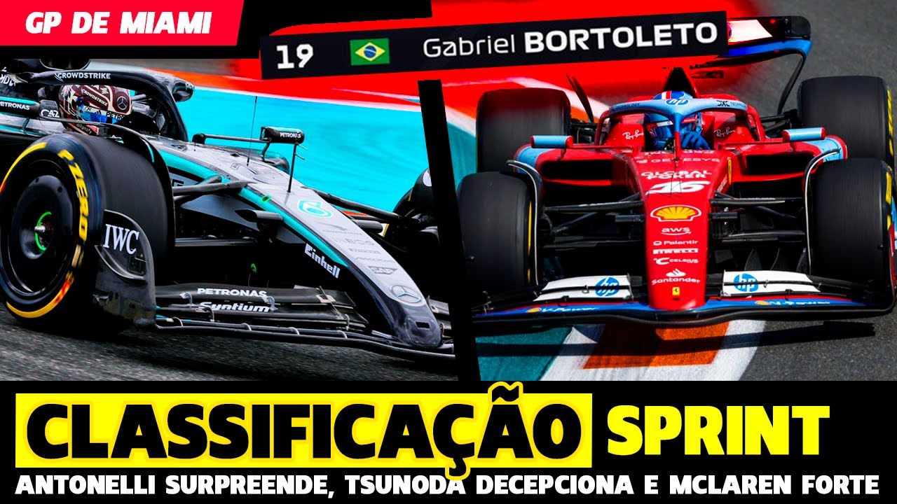 🚨Classificação Sprint: Antonelli Voa, Tsunoda Decepciona E Bortoleto Erra | Fórmula 1| Gp Em Casa