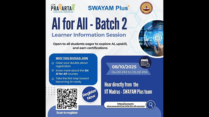 SWAYAM Plus - AI for All batch 2 - Learner Information Session
