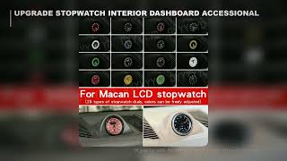 Full Upgrade LCD Car Stopwatch Interior Dashboard Central Clock Compass For Porsche Macan 2014-2024 Time Update