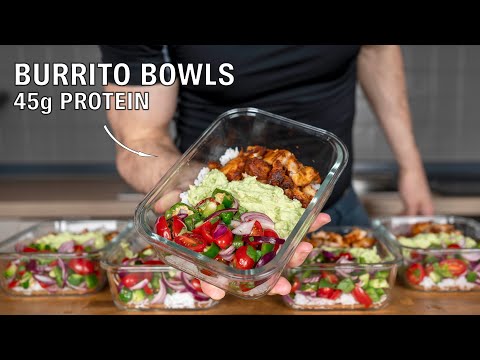 Meal Prep Burrito Bowls for the Week Low calorie High protein