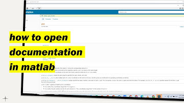 How to open documentation in MATLAB