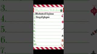 Whats Your Chirstma List