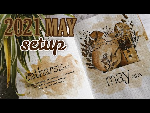 MAY 2021 BULLET JOURNAL SETUP (vintage vinyl) + coffee painting ☕ | chinderella