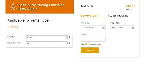 [ Quick View ] Set Hourly Pricing Plan with BRW - WooCommerce Booking & Rental Plugin