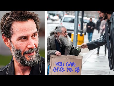 Homeless man asks Keanu Reeves "can you give me 1$" Keanu's response is Shocking - YouTube
