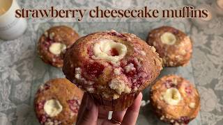 Strawberry Cheesecake Muffins ♡ Bake With Me