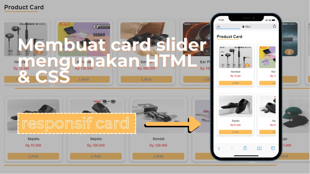 Membuat card slider mengunakan HTML & CSS - YouTube