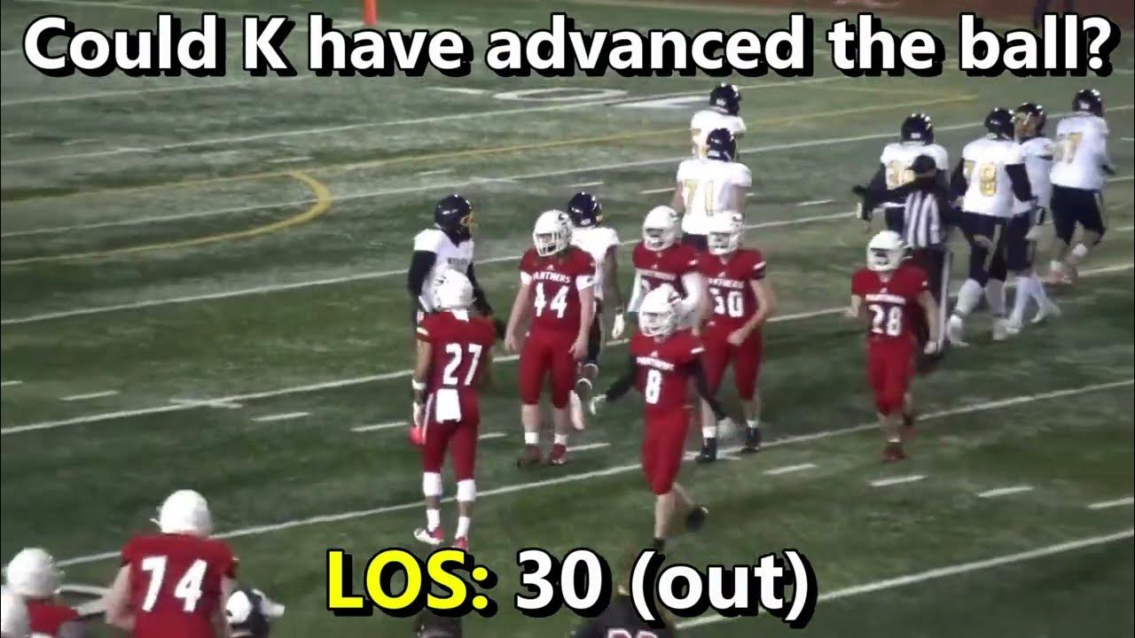 High School Football Officiating Scrimmage Kick Downed Behind LOS