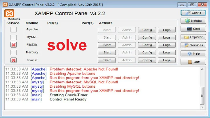 xampp apache not starting problem | xampp disable button after again start