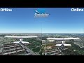 Flight simulator 2020  offline vs online world streaming