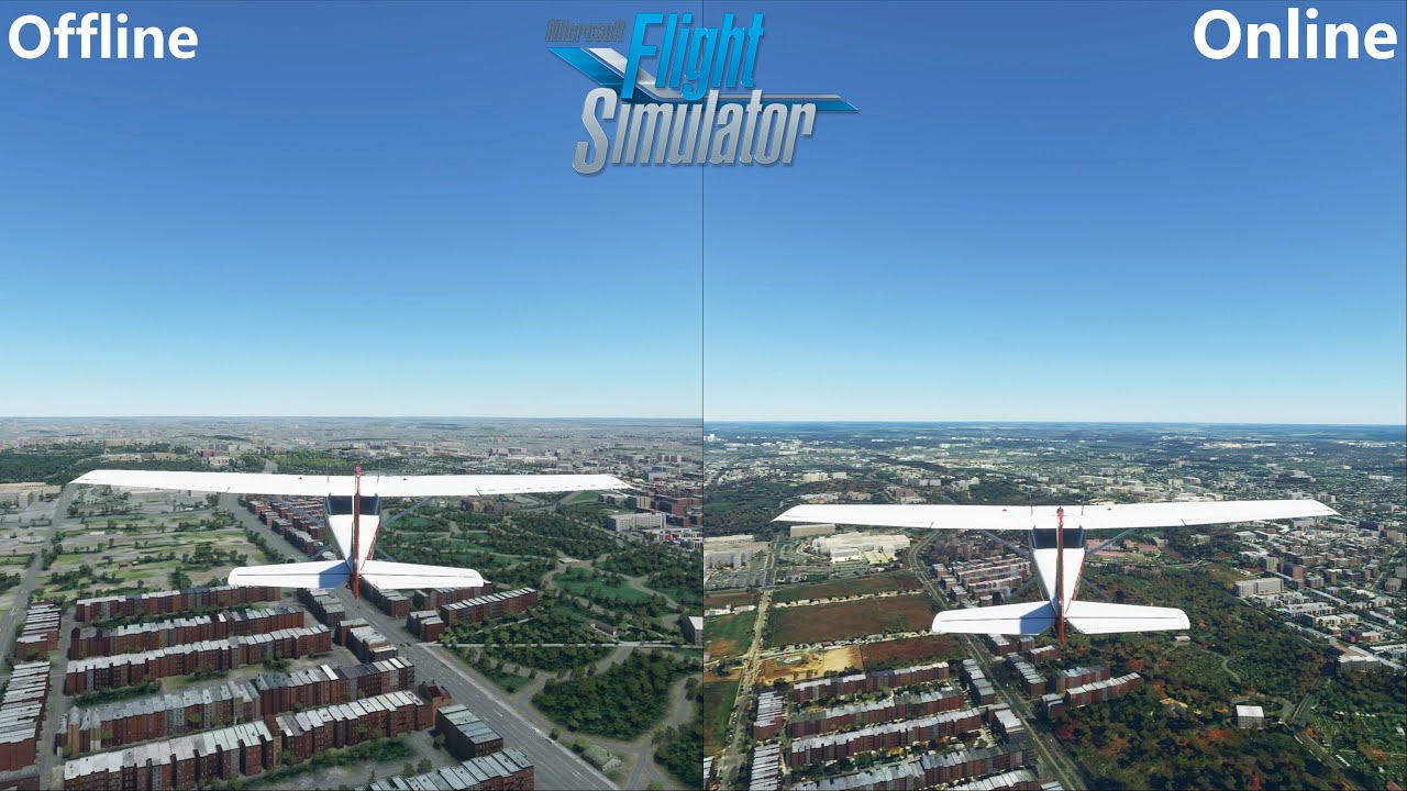 Flight Simulator 2020  OFFLINE vs ONLINE World Streaming 