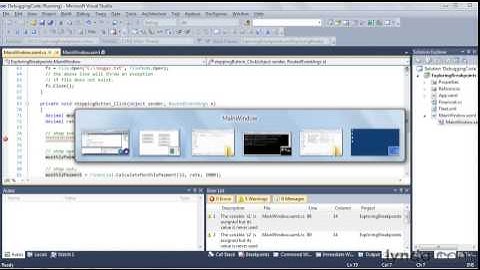 C# visual studio tutorial Debugging code