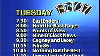 BBC1 | closedown | 20th January 1986