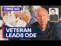Australian army veteran, 98, leads ode at retirement village on Anzac Day | 9 News Australia