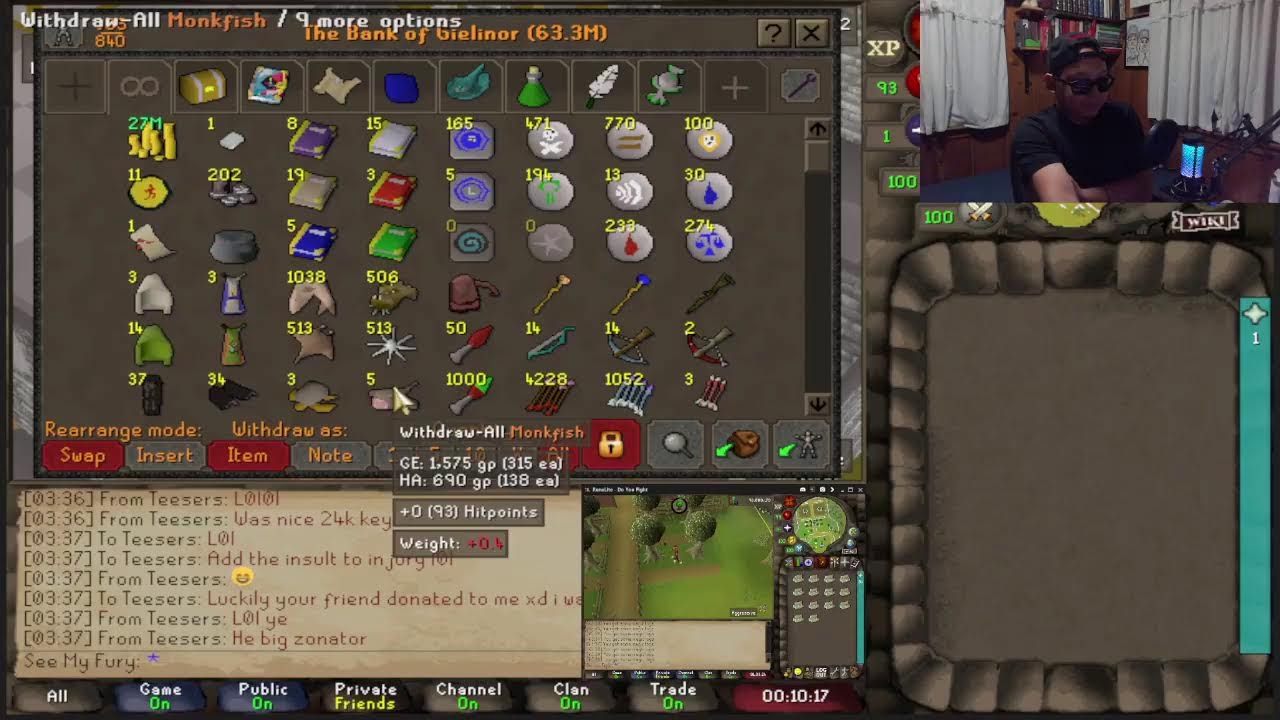 Questing/Skilling/PVM/Staking/Training/Pking/Grinding - Pure Account (Old School Runescape)