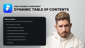 How to Add a Customizable Table of Contents to Your Website | Framer Component Tutorial