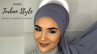 Sided Turban Style For Spring Summer I Modest I Easy I Only 1 Pin!